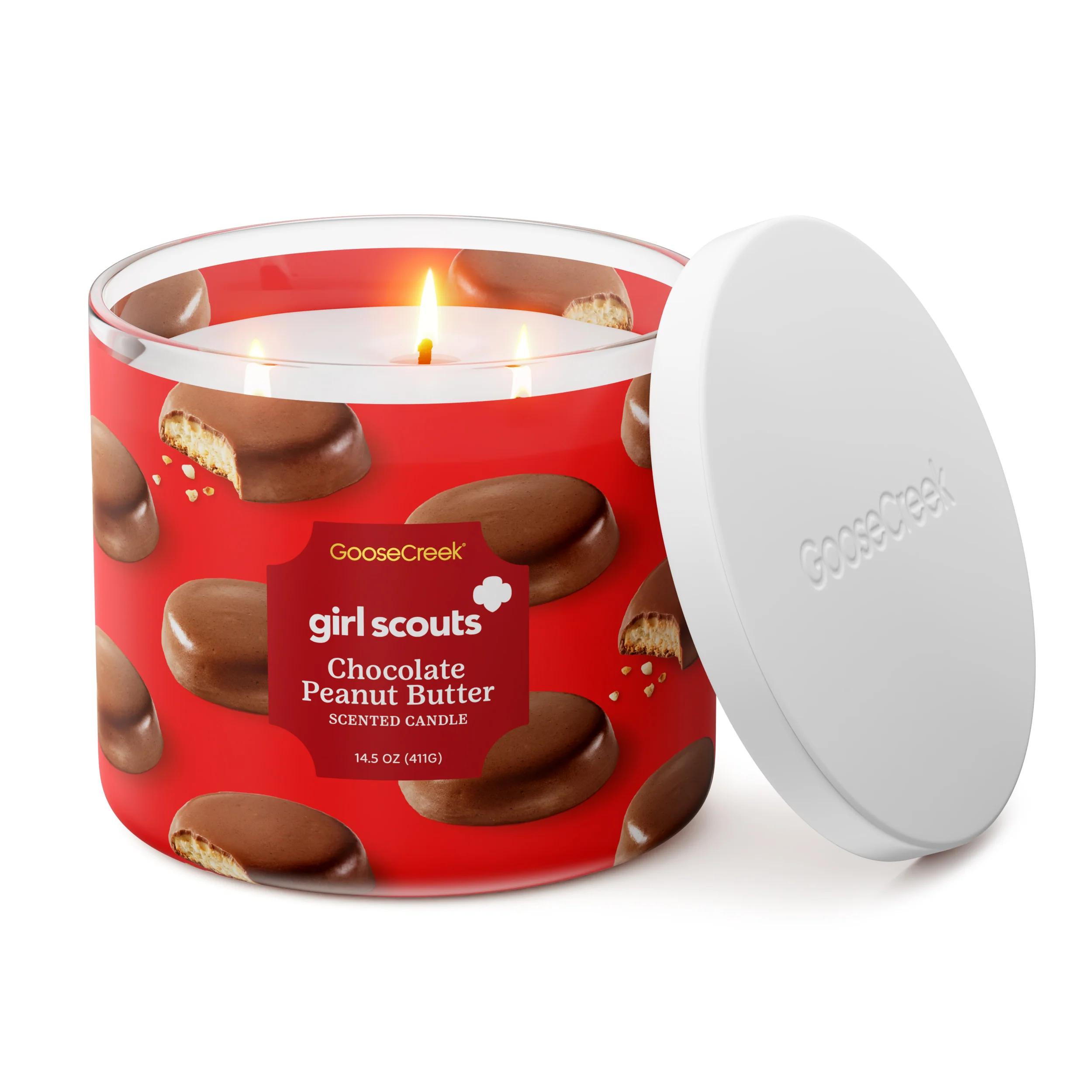 Girl Scout Chocolate Peanut Butter 3-Wick Candle - Image 3