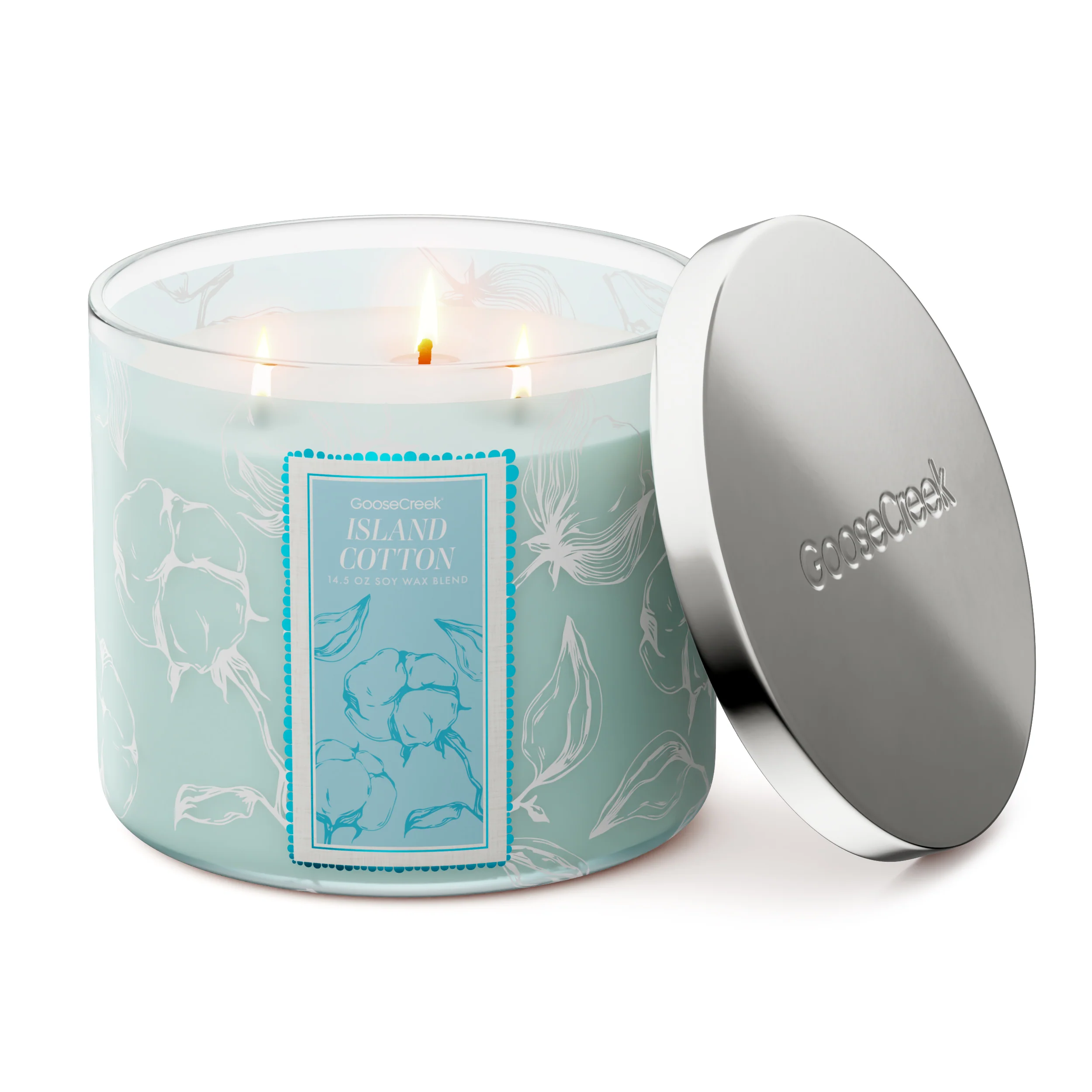 Island Cotton 3-Wick Candle - Image 3