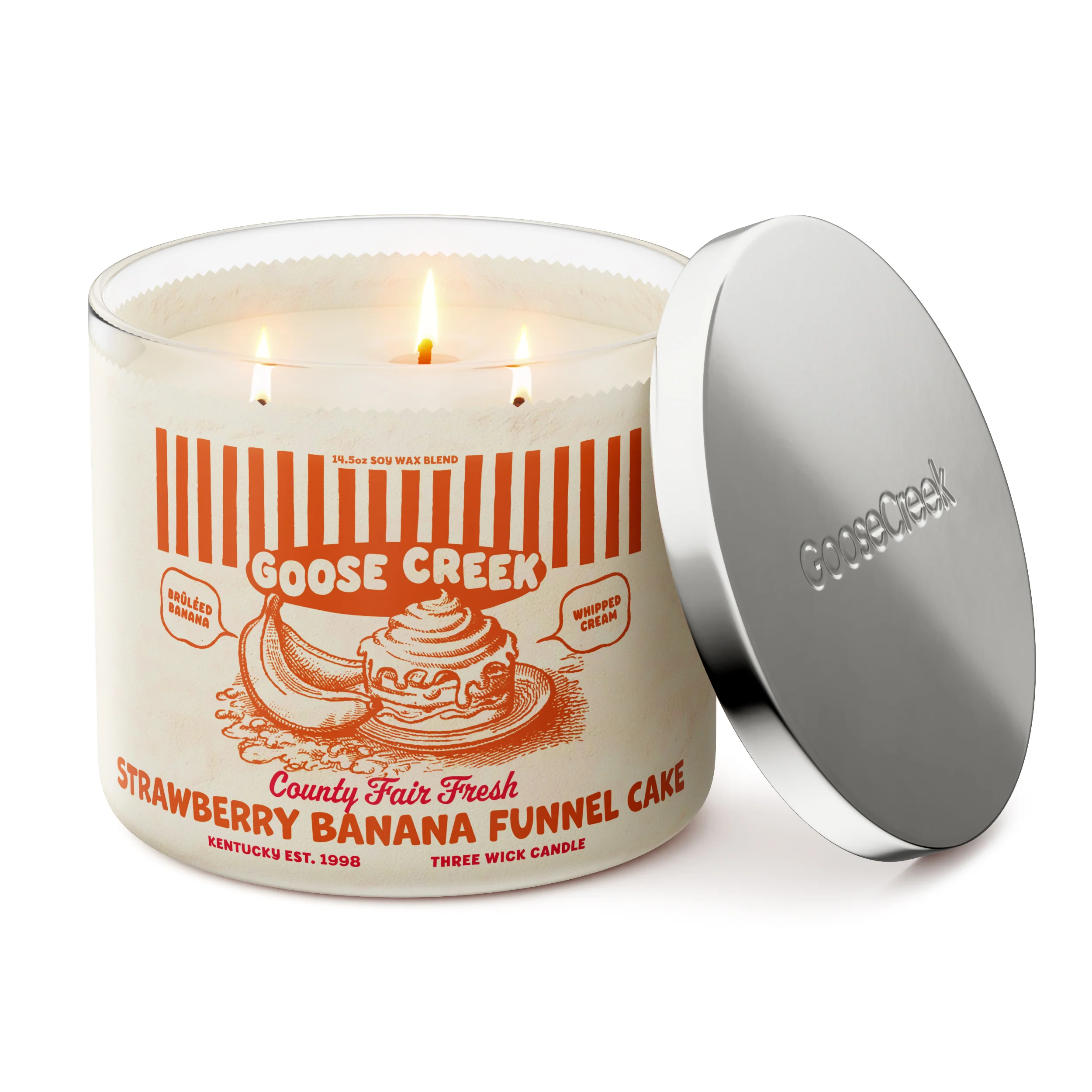 Strawberry Banana Funnel Cake 3-Wick Candle - Image 3