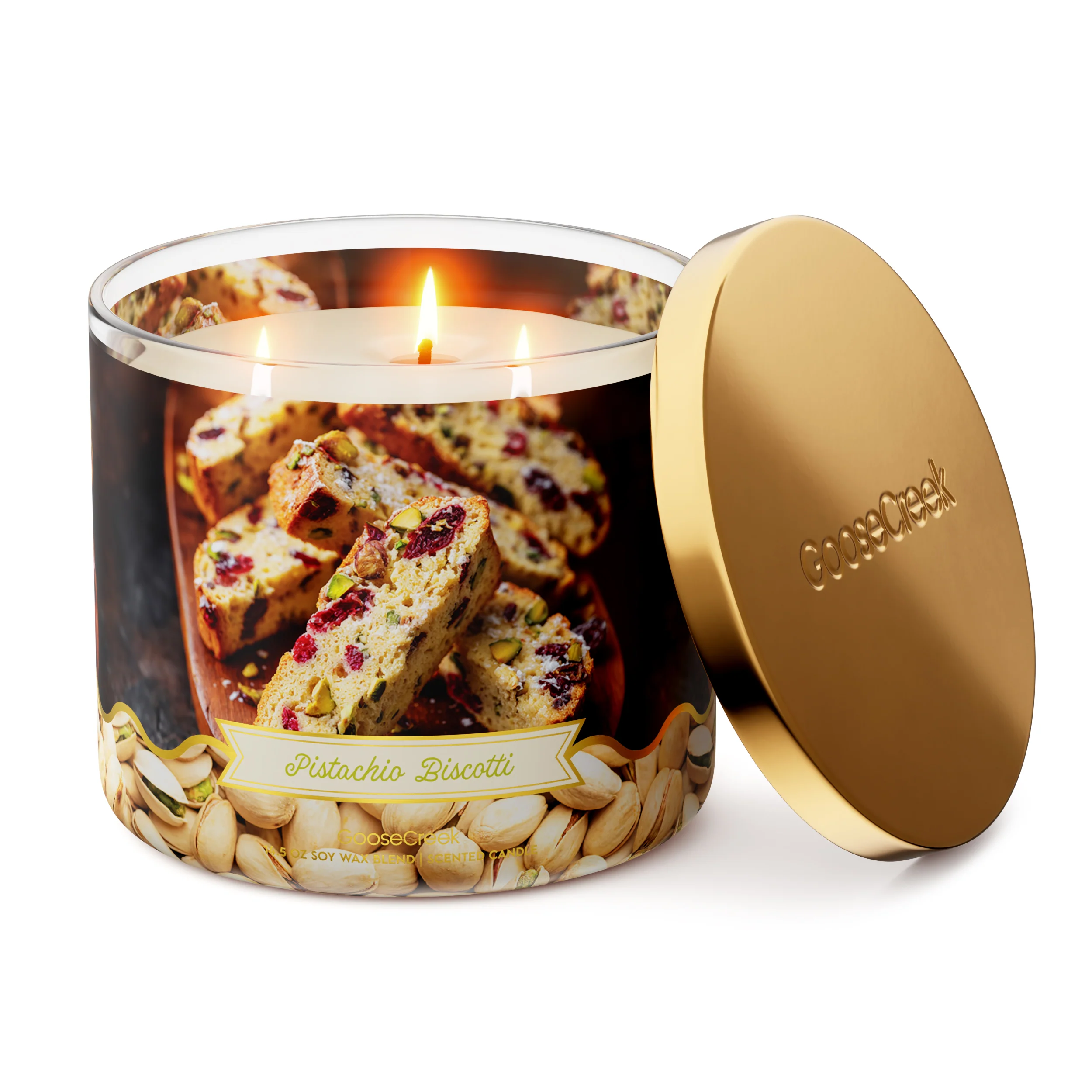 Pistachio Biscotti 3-Wick Candle - Image 3