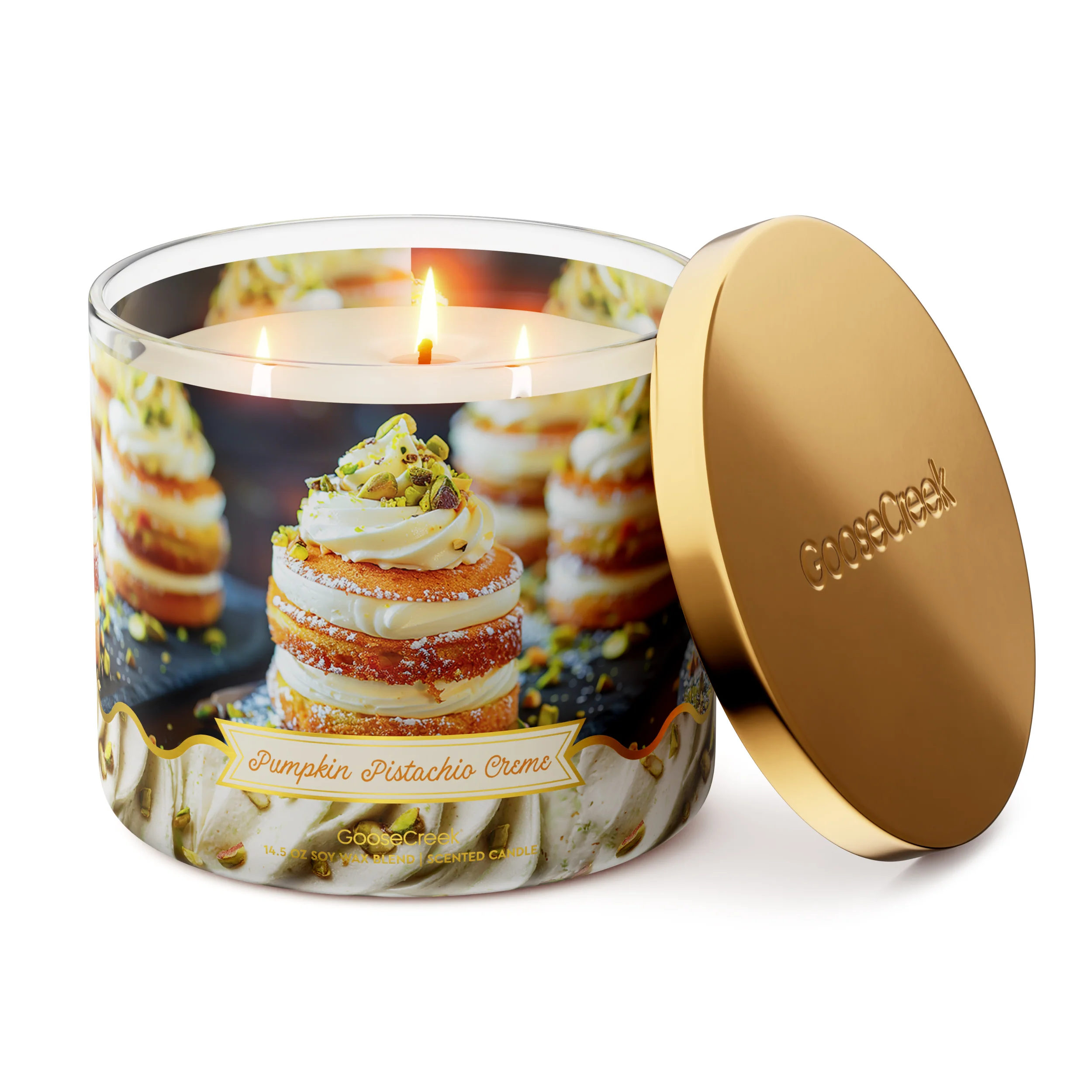 Pumpkin Pistachio Creme 3-Wick Candle - Image 3