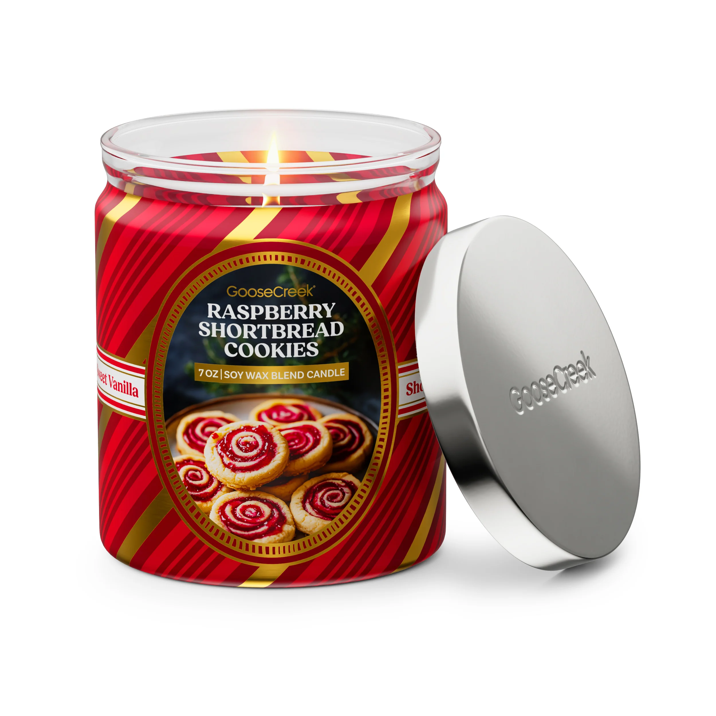 Raspberry Shortbread Cookie 7oz Single Wick Candle - Image 2